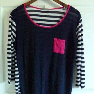 Striped 3/4 Sleeve Shirt